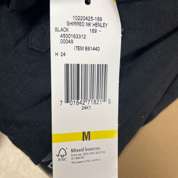 Black Blouse Shirt Top 3/4 sleeve - Picture 9 of 9